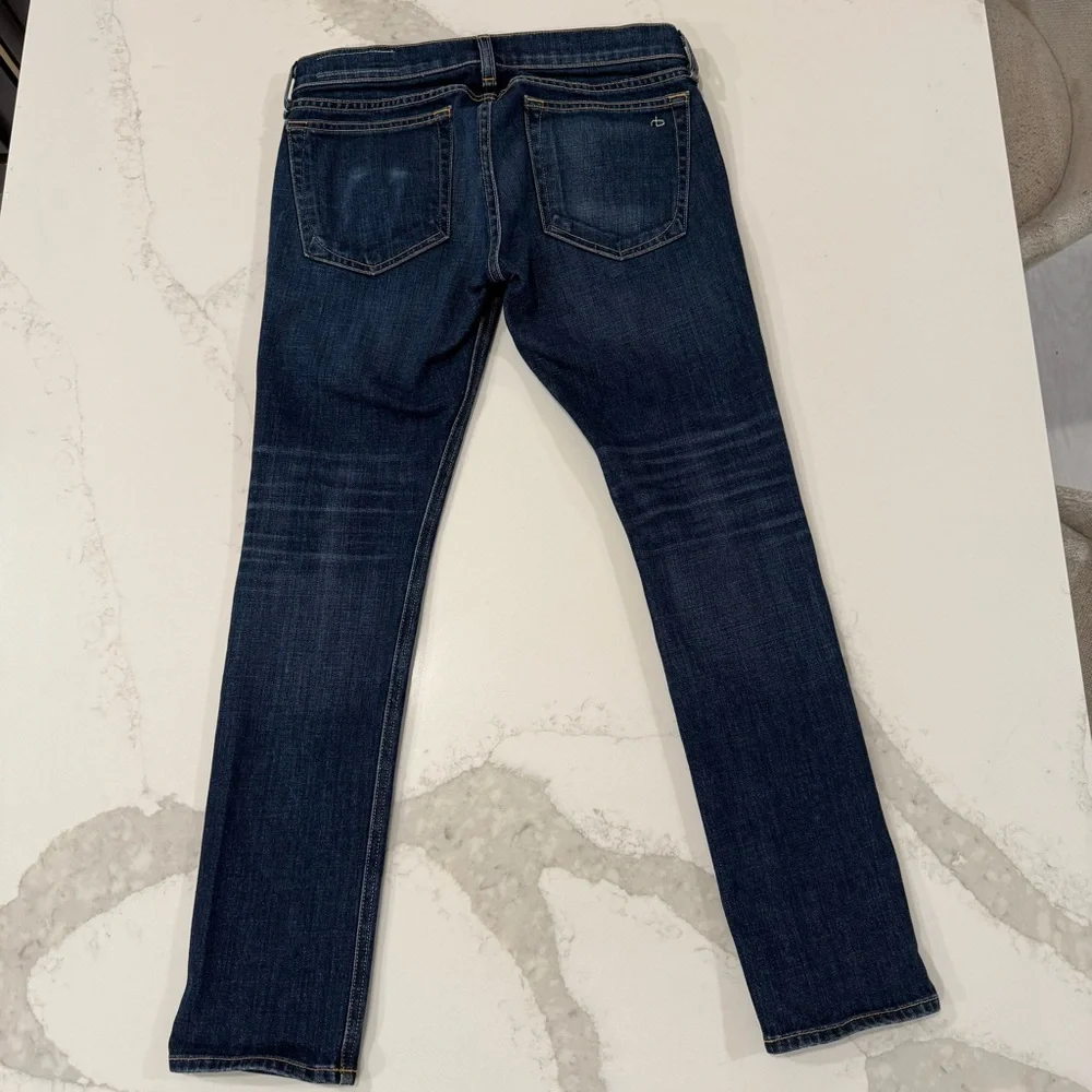 rag & bone Women's Skinny Jeans - Dark Blue - Picture 7 of 11